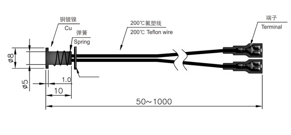 可伸縮電熱水壺溫度傳感器