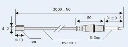 AMWEI 403生物醫(yī)療NTC熱敏電阻溫度探頭工程圖